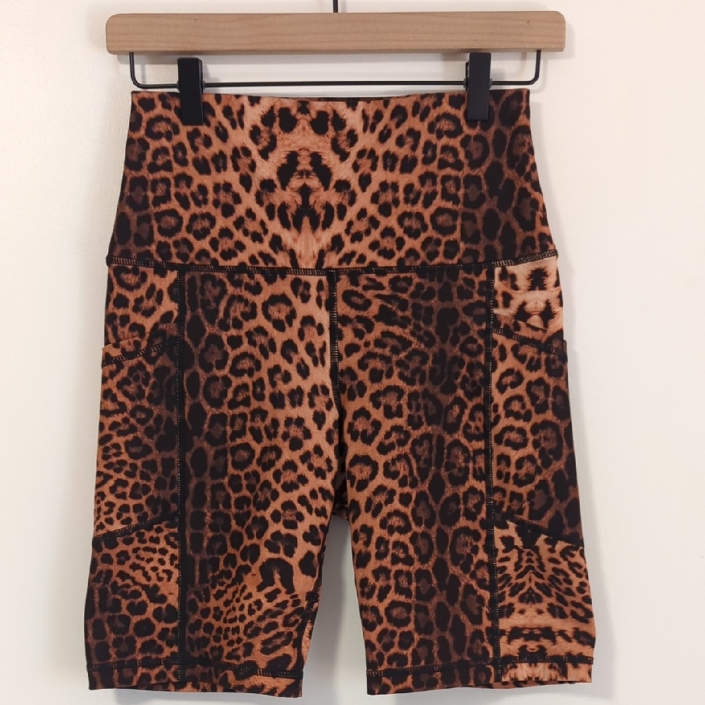 Yogalicious Lux Cheetah Leopard Print Bike Shorts